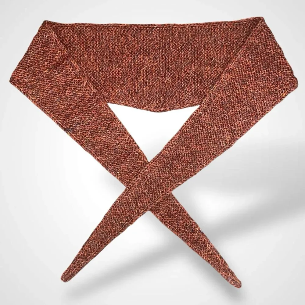 Sophie Scarf Brown Burnt Orange Wool Neck Warmer Hand Knit Women Neckerchief